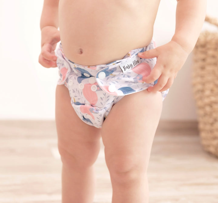 Baby Elsa cloth diaper cover unicorn pattern
