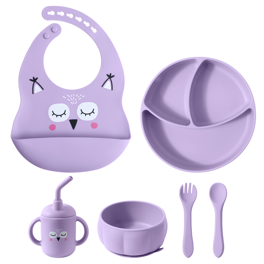 silicone feeding set lilac