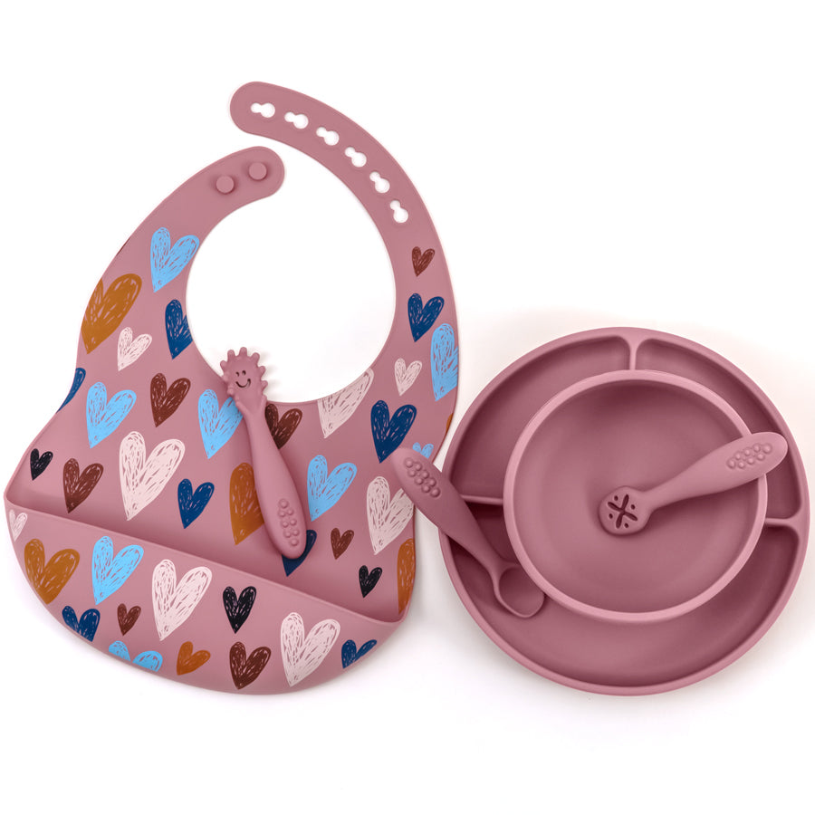 silicone feeding set with pre-spoon