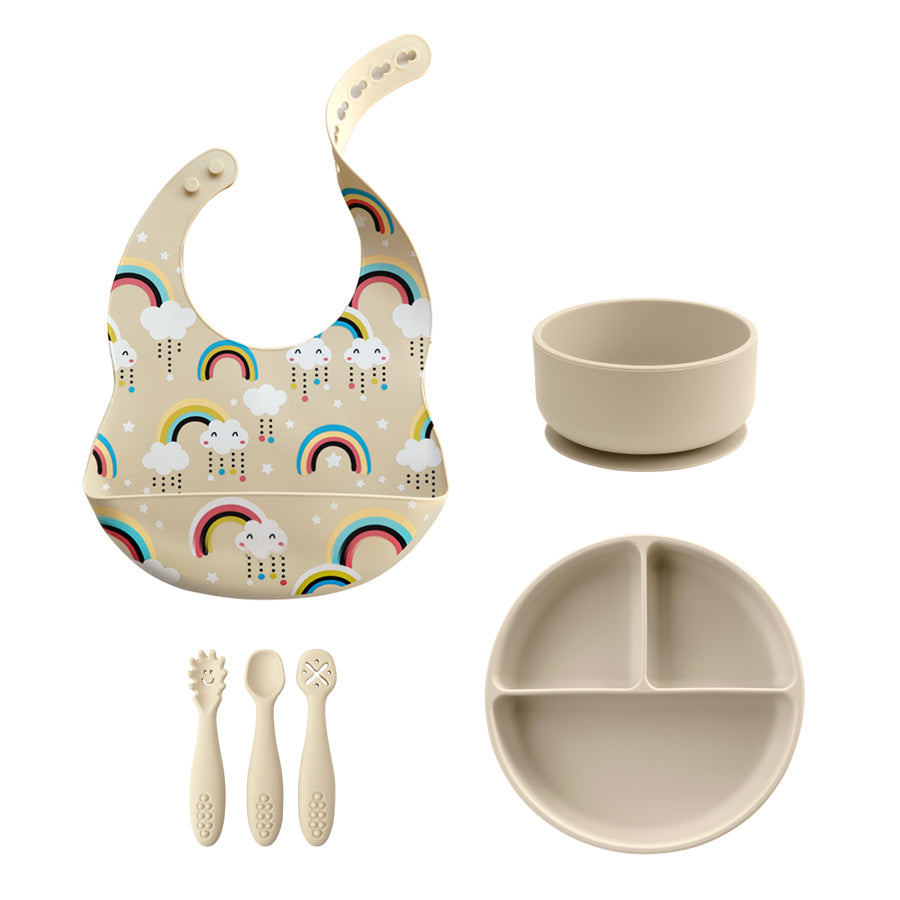 silicone feeding set with rainbows