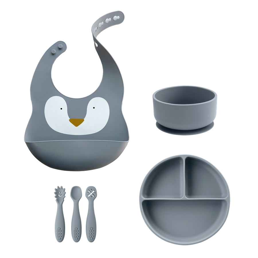 silicone feeding set with pre-spoon